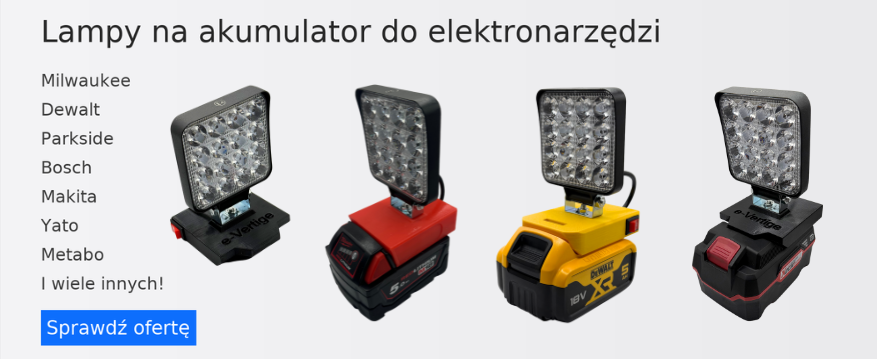 Lampy na akumulator do elektronarzędzi