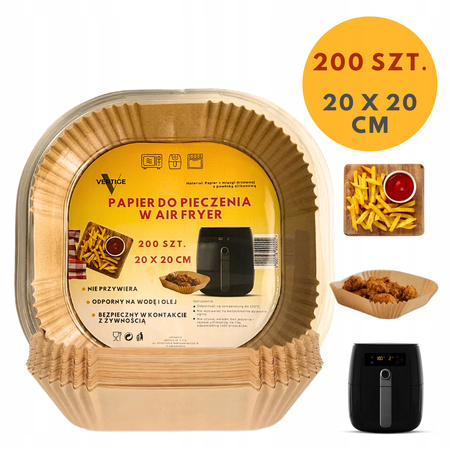 PAPIER AIR FRYER FRYTKOWNICY BEZTŁUSZCZOWEJ WKŁAD WKŁADY DO PIECZENIA 200