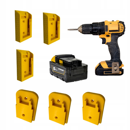 Uchwyt na narzędzie akumulator DeWalt wieszak ścienny adapter Zestaw 3+3