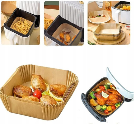 PAPIER DO AIR FRYER FRYTKOWNICY BEZTŁUSZCZOWEJ WKŁAD WKŁADY DO PIECZENIA