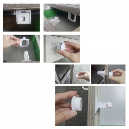 BLOKADA MAGNETYCZNA ZABEZPIECZENIE DO SZAFEK MEBLI DRZWI SZUFLAD BLOKADY