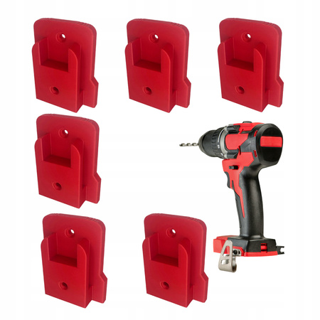 6x Uchwyt na narzędzia Milwaukee M18 ZESTAW wieszak ścienny adapter