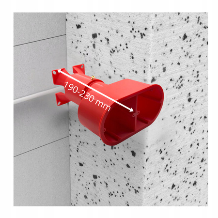 Podwójna puszka elektryczna do elewacji 200mm regulowana do styropianu