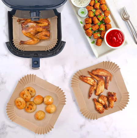 WKŁAD PAPIEROWY DO FRYTKOWNICY BEZTŁUSZCZOWEJ DO PIECZENIA AIR FRYER 300szt