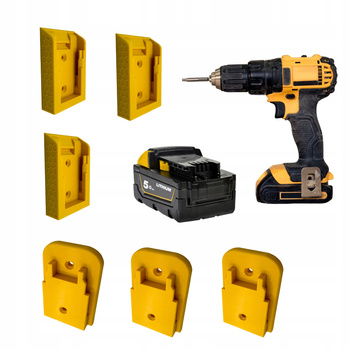 Uchwyt na narzędzie akumulator DeWalt wieszak ścienny adapter Zestaw 3+3