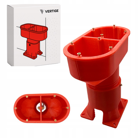 Podwójna puszka elektryczna do elewacji 150 mm regulowana do styropianu zakres 140-190 mm