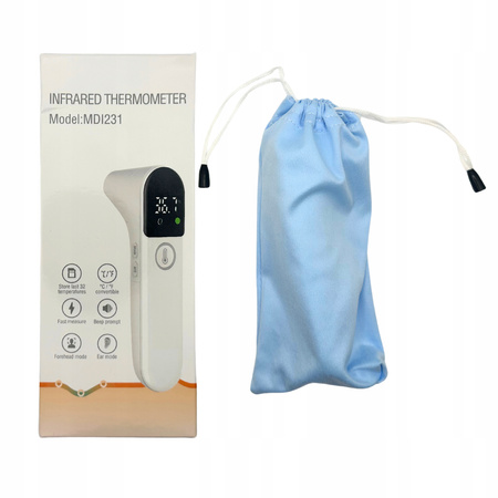 ZESTAW ELEKTRONICZNY TERMOMETR BEZDOTYKOWY VERTIGE ETUI SZYBKI POMIAR